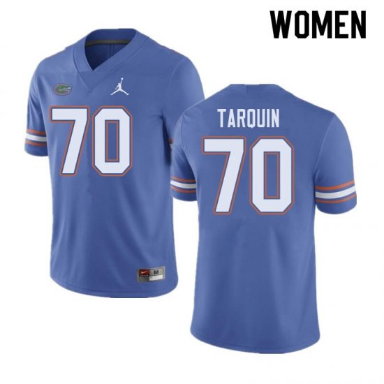 Women's Florida Gators #70 Michael Tarquin NCAA Jordan Brand Blue Authentic Stitched College Football Jersey YXC6262QL